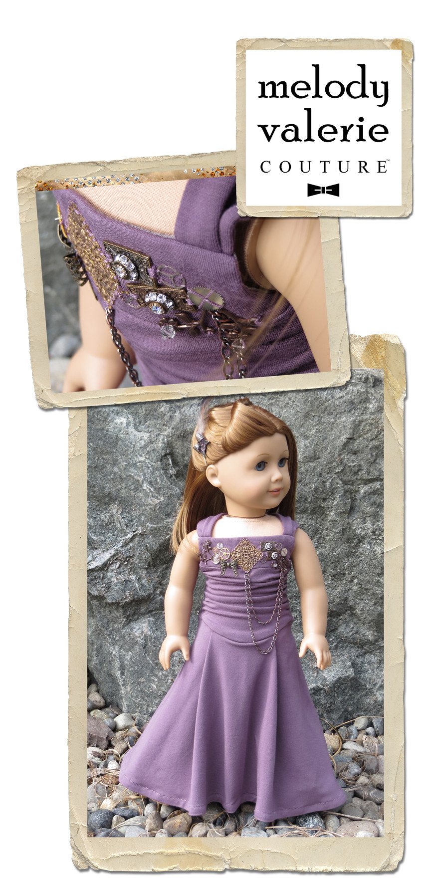 Melody Valerie Couture 18 Inch Modern Betsy Dress 18" Doll Clothes Pixie Faire