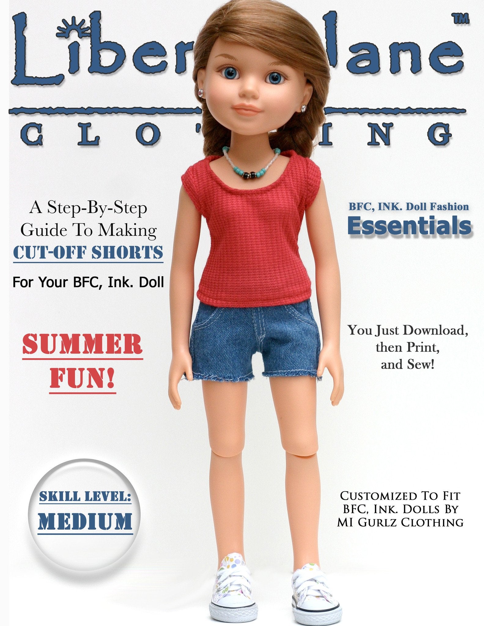 Cut Off Shorts for BFC, Ink Dolls Pattern PDF Download