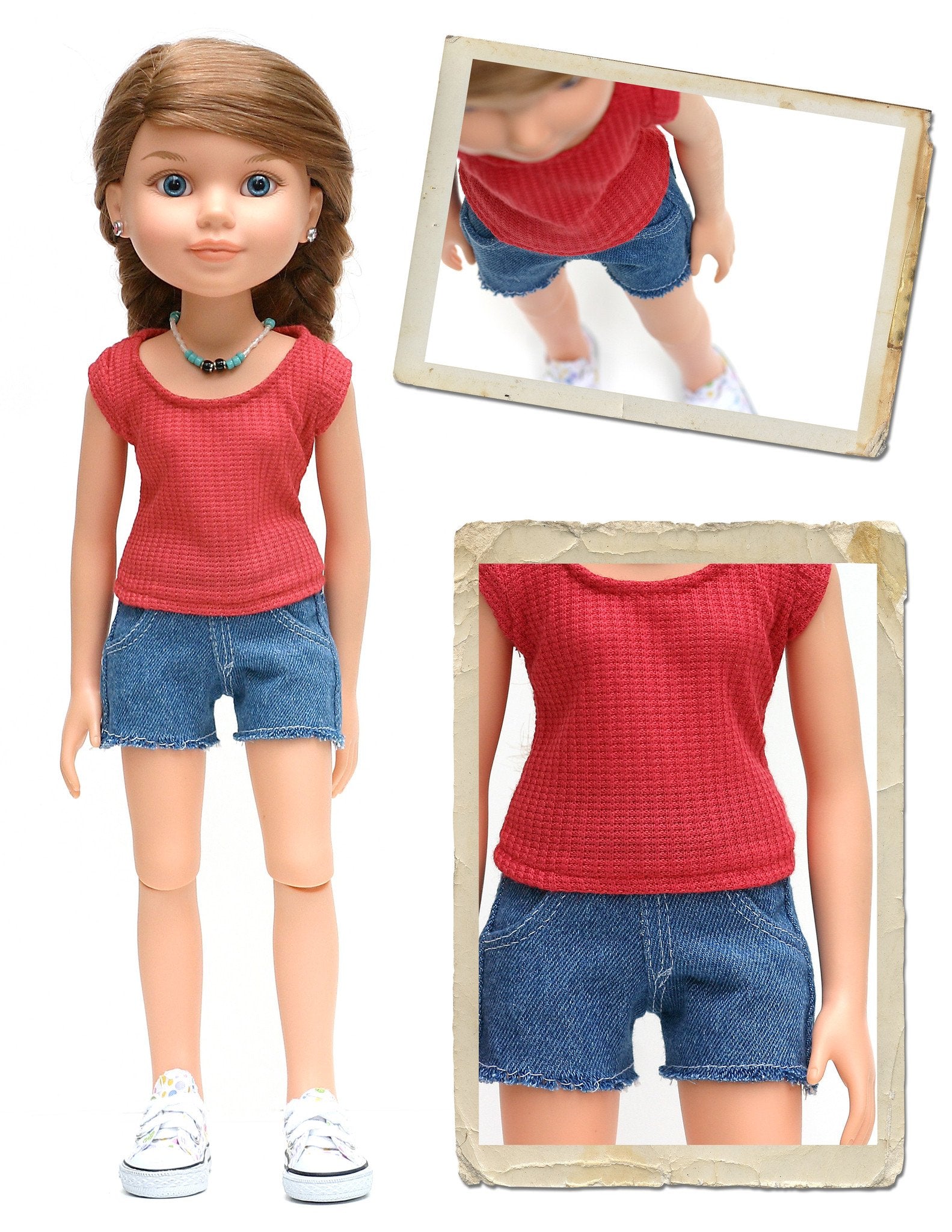 Liberty Jane BFC Ink Cut Off Shorts for BFC, Ink Dolls Pixie Faire
