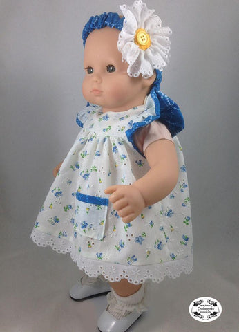 Crabapples Bitty Baby/Twin Bitty Baby Flutter Sleeve Dress 15" Baby Doll Clothes Pattern Pixie Faire