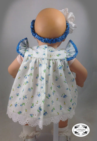 Crabapples Bitty Baby/Twin Bitty Baby Flutter Sleeve Dress 15" Baby Doll Clothes Pattern Pixie Faire