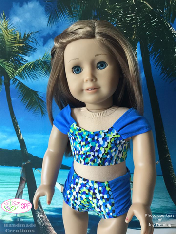 Sweet Pea Fashions 18 Inch Modern Palmetto Swimsuit & Cover-up 18" Doll Clothes Pattern Pixie Faire