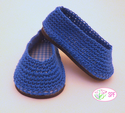 Sweet Pea Fashions Crochet Paloma Crocheted Ballet Flats 18" Doll Crochet Pattern Pixie Faire