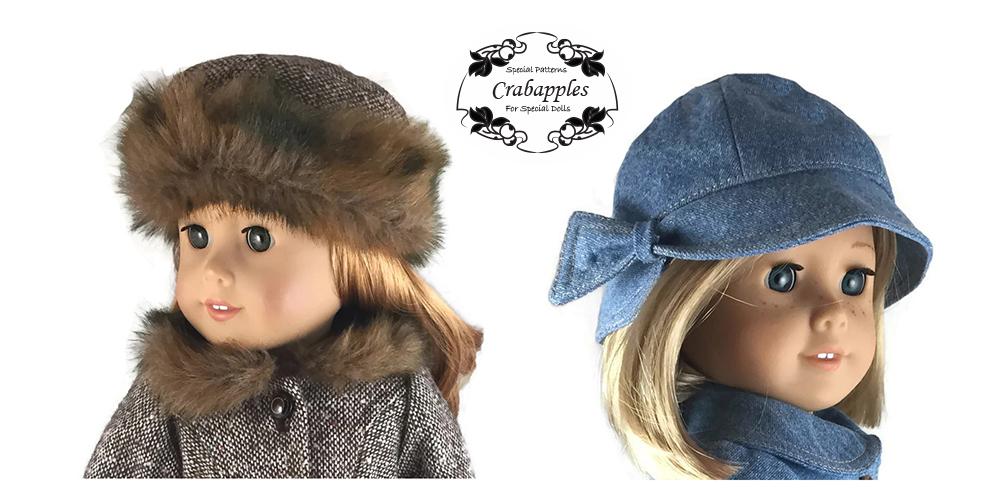 Crabapples 18 Inch Modern Classic Hats 18" Doll Clothes Pattern Pixie Faire
