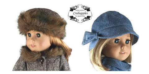 Crabapples 18 Inch Modern Classic Hats 18" Doll Clothes Pattern Pixie Faire
