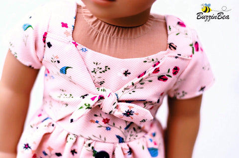 BuzzinBea 18 Inch Modern Marguerite Dress 18" Doll Clothes Pattern Pixie Faire