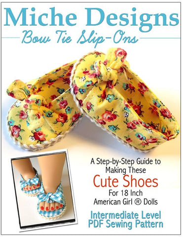 Miche Designs Shoes Bow-Tie Slip On's 18" Doll Shoes Pixie Faire