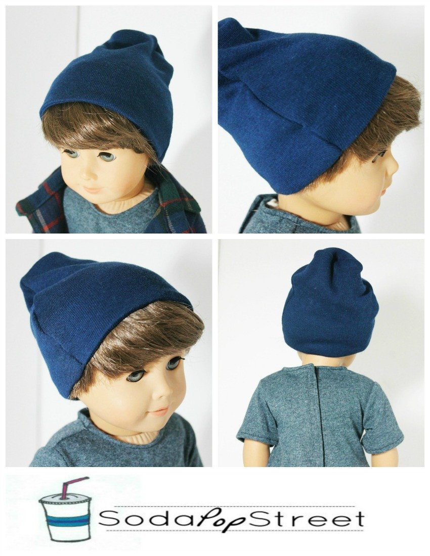Soda Pop Street 18 Inch Boy Doll Boys Tee and Beanie 18" Doll Clothes Pattern Pixie Faire