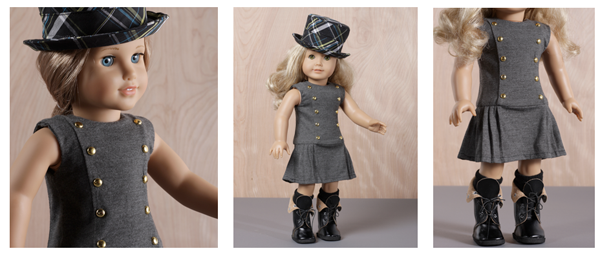 Bonjour Teaspoon 18 Inch Modern Jumper Dress and Top Hat Bundle 18" Doll Clothes Pattern Pixie Faire