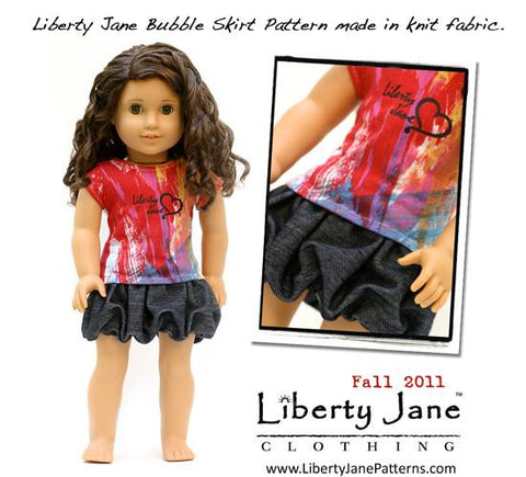 Liberty Jane 18 Inch Modern Bubble Skirt 18" Doll Clothes Pattern Pixie Faire