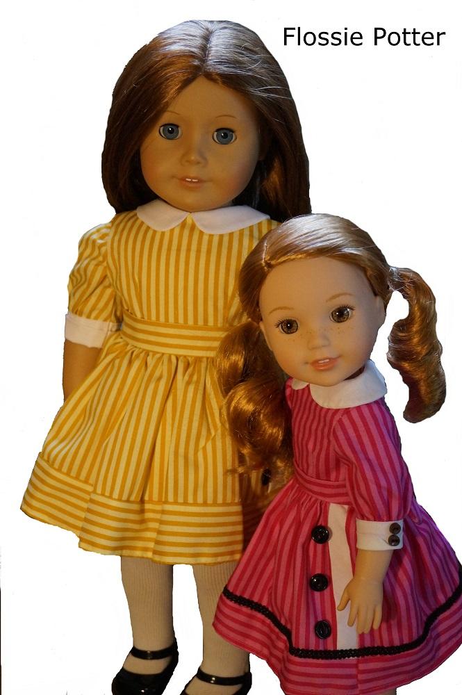Flossie Potter WellieWishers Joni's Uptown Dress 14.5" Doll Clothes Pattern Pixie Faire