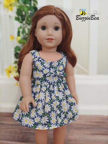 BuzzinBea 18 Inch Modern Marguerite Dress 18" Doll Clothes Pattern Pixie Faire