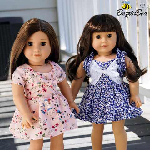 BuzzinBea 18 Inch Modern Marguerite Dress 18" Doll Clothes Pattern Pixie Faire