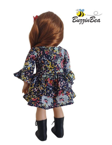 BuzzinBea 18 Inch Modern Primrose Dress 18" Doll Clothes Pattern Pixie Faire