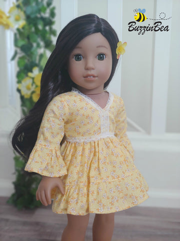 BuzzinBea 18 Inch Modern Primrose Dress 18" Doll Clothes Pattern Pixie Faire