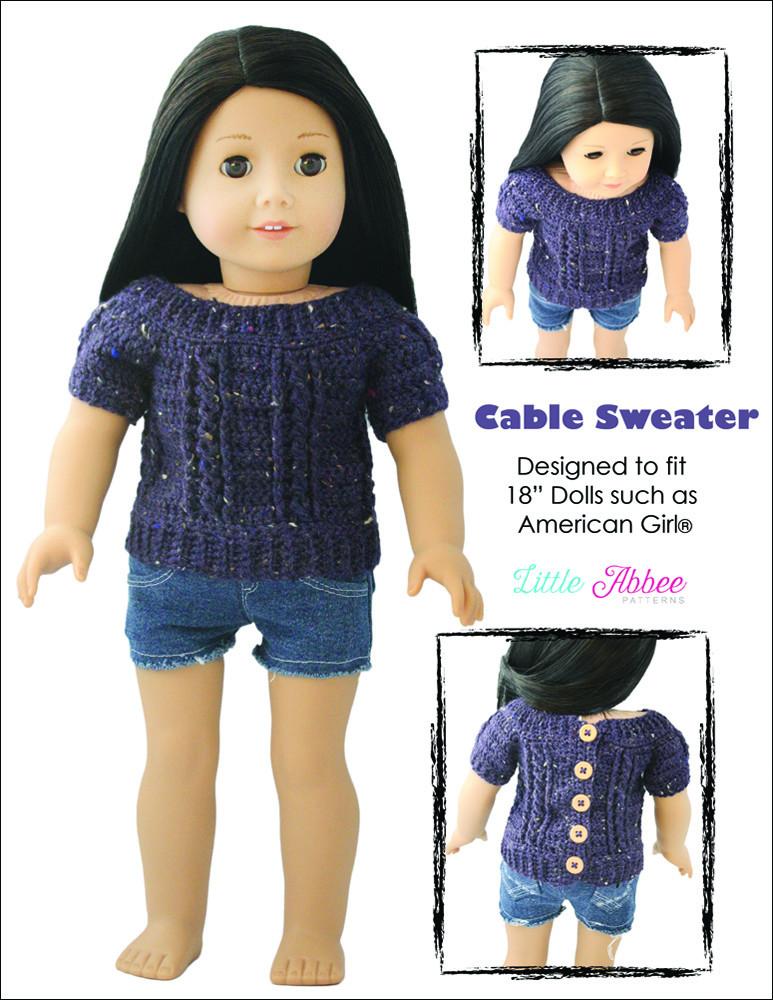 Little Abbee Crochet Cable Sweater Crochet Pattern Pixie Faire