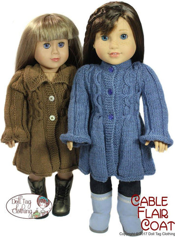 Doll Tag Clothing Knitting Cable Flair Coat Knitting Pattern Pixie Faire