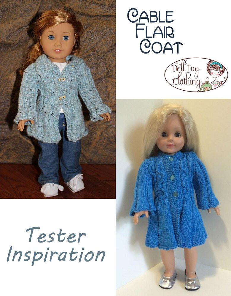 Doll Tag Clothing Knitting Cable Flair Coat Knitting Pattern Pixie Faire