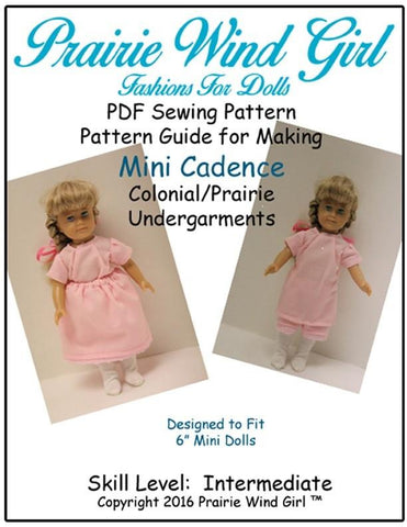 Prairie Wind Girl Mini Mini Cadence Colonial/Prairie Undergarments For Mini Dolls Pixie Faire