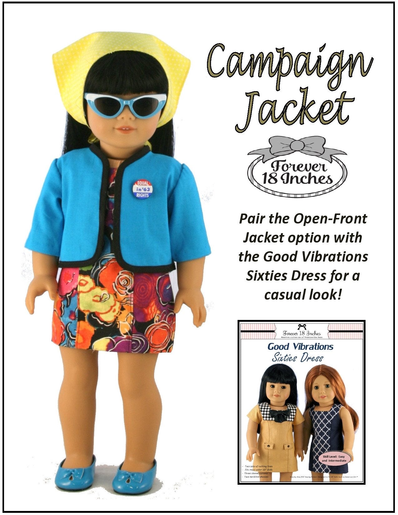 Forever 18 Inches 18 Inch Historical Campaign Jacket 18" Doll Clothes Pixie Faire