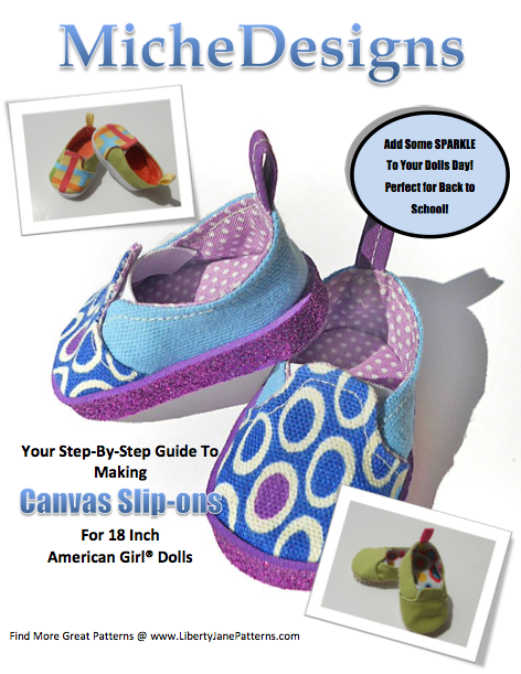 Miche Designs Shoes Canvas Slip On 18" Doll Shoes Pixie Faire