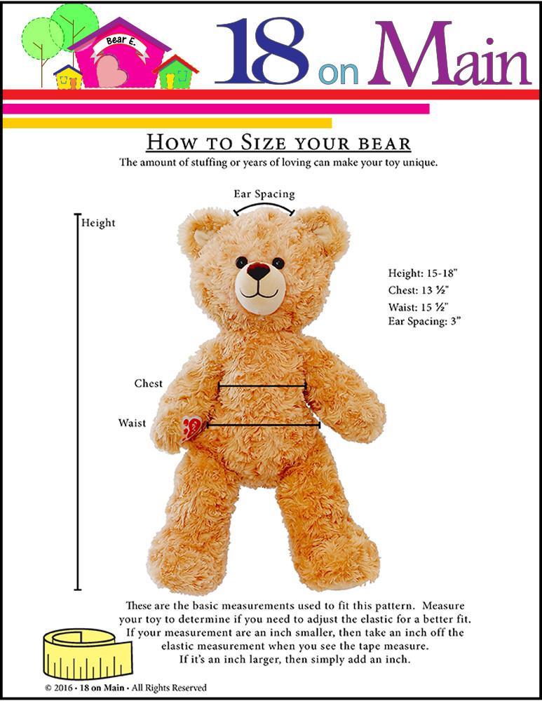 18 On Main Captain Underwear Plush Toy Clothes Pattern 15 to 18 inch Build -A-Bear Bears