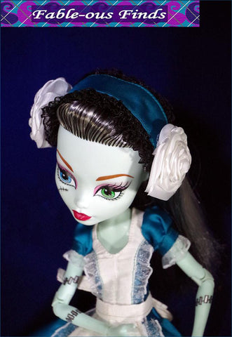 Fable-ous Finds Monster High Carroll's Muse Dress, Apron, and Bonnet Pattern for 17" Monster High Dolls Pixie Faire