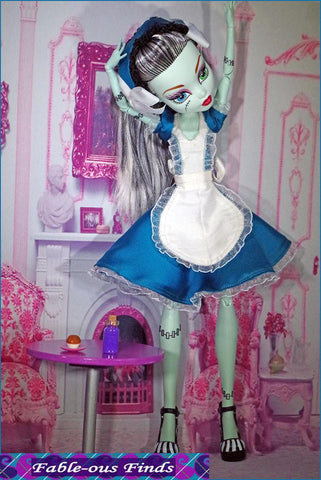 Fable-ous Finds Monster High Carroll's Muse Dress, Apron, and Bonnet Pattern for 17" Monster High Dolls Pixie Faire