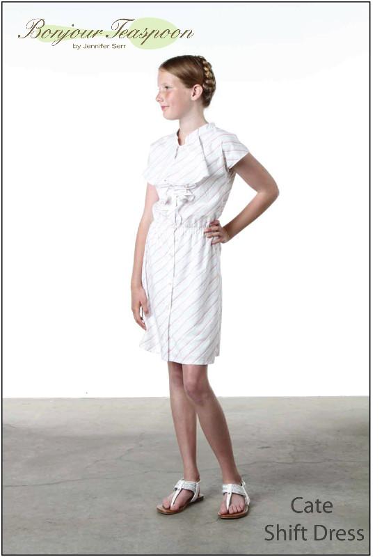 Bonjour Teaspoon Girls Cate Shift Dress Pattern for Girls Pixie Faire