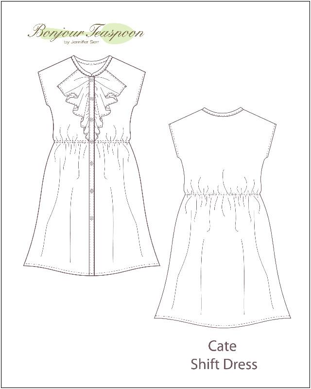 Bonjour Teaspoon Girls Cate Shift Dress Pattern for Girls Pixie Faire