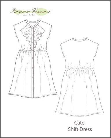 Bonjour Teaspoon Girls Cate Shift Dress Pattern for Girls Pixie Faire