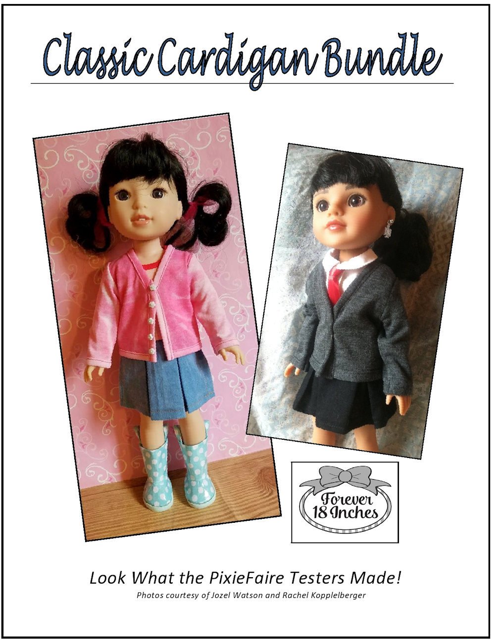 Forever 18 Inches WellieWishers Classic Cardigan Bundle 14-14.5" Doll Clothes Pattern Pixie Faire