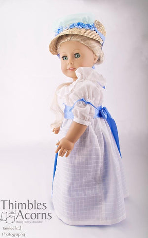 Thimbles and Acorns 18 Inch Historical Chemise a la Reine and Soft Crown Bergère Hat 18" Doll Clothes Pixie Faire