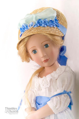 Thimbles and Acorns 18 Inch Historical Chemise a la Reine and Soft Crown Bergère Hat for AGAT Dolls Pixie Faire