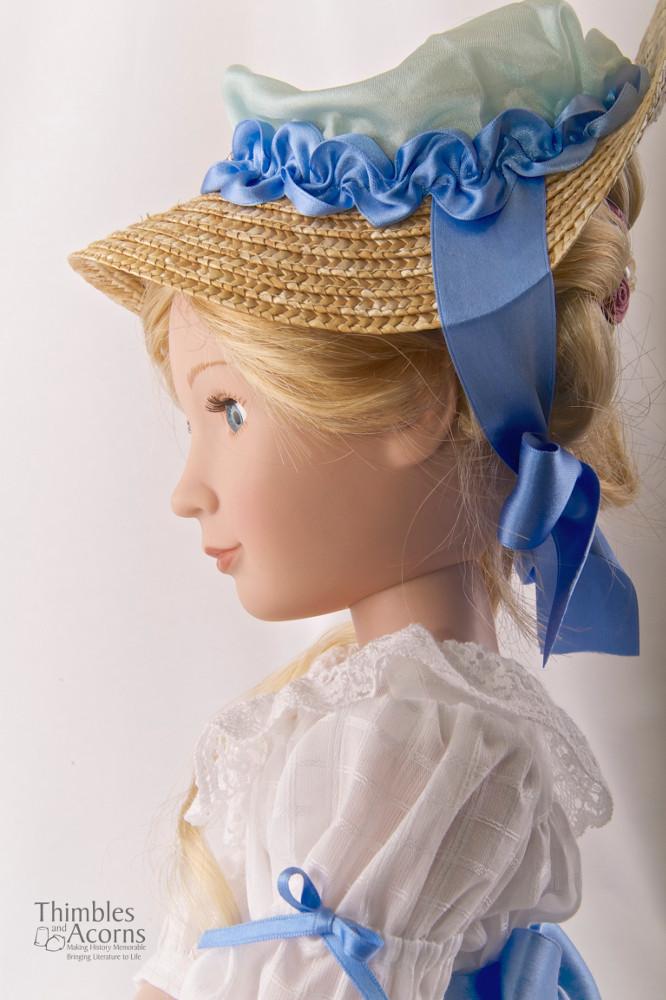 Thimbles and Acorns 18 Inch Historical Chemise a la Reine and Soft Crown Bergère Hat for AGAT Dolls Pixie Faire