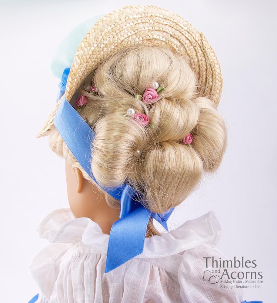 Thimbles and Acorns 18 Inch Historical Chemise a la Reine and Soft Crown Bergère Hat 18" Doll Clothes Pixie Faire