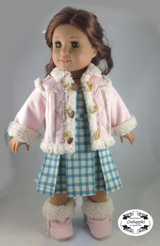 Crabapples 18 Inch Modern Chilly Day Sherpa Coat And Boots 18" Doll Clothes Pattern Pixie Faire