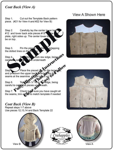 Crabapples 18 Inch Modern Chilly Day Sherpa Coat And Boots 18" Doll Clothes Pattern Pixie Faire