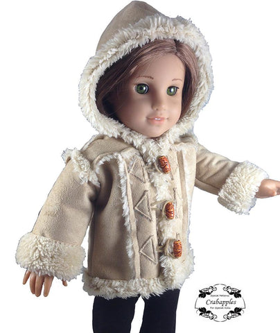 Crabapples 18 Inch Modern Chilly Day Sherpa Coat And Boots 18" Doll Clothes Pattern Pixie Faire