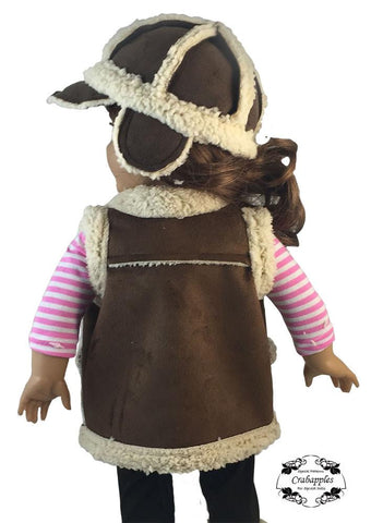 Crabapples 18 Inch Modern Chilly Morning Vest, Hat and Boot Bundle 18" Doll Clothes Pattern Pixie Faire