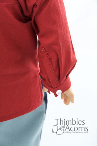 Thimbles and Acorns 18 Inch Historical Civil War Shirt 18" Doll Clothes Pattern Pixie Faire