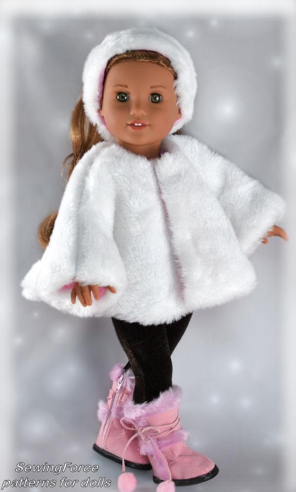 Sewing Force 18 Inch Modern Classic Rain or Winter Jacket 18" Doll Clothes Pattern Pixie Faire