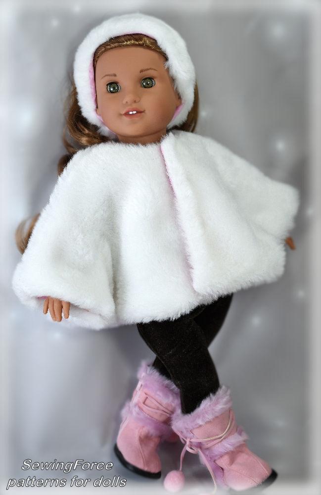 Sewing Force 18 Inch Modern Classic Rain or Winter Jacket 18" Doll Clothes Pattern Pixie Faire