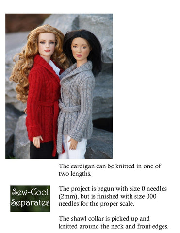 Sew Cool Separates Ellowyne Classy Cardigan Knitting Pattern for Ellowyne and Tyler Wentworth Dolls Pixie Faire