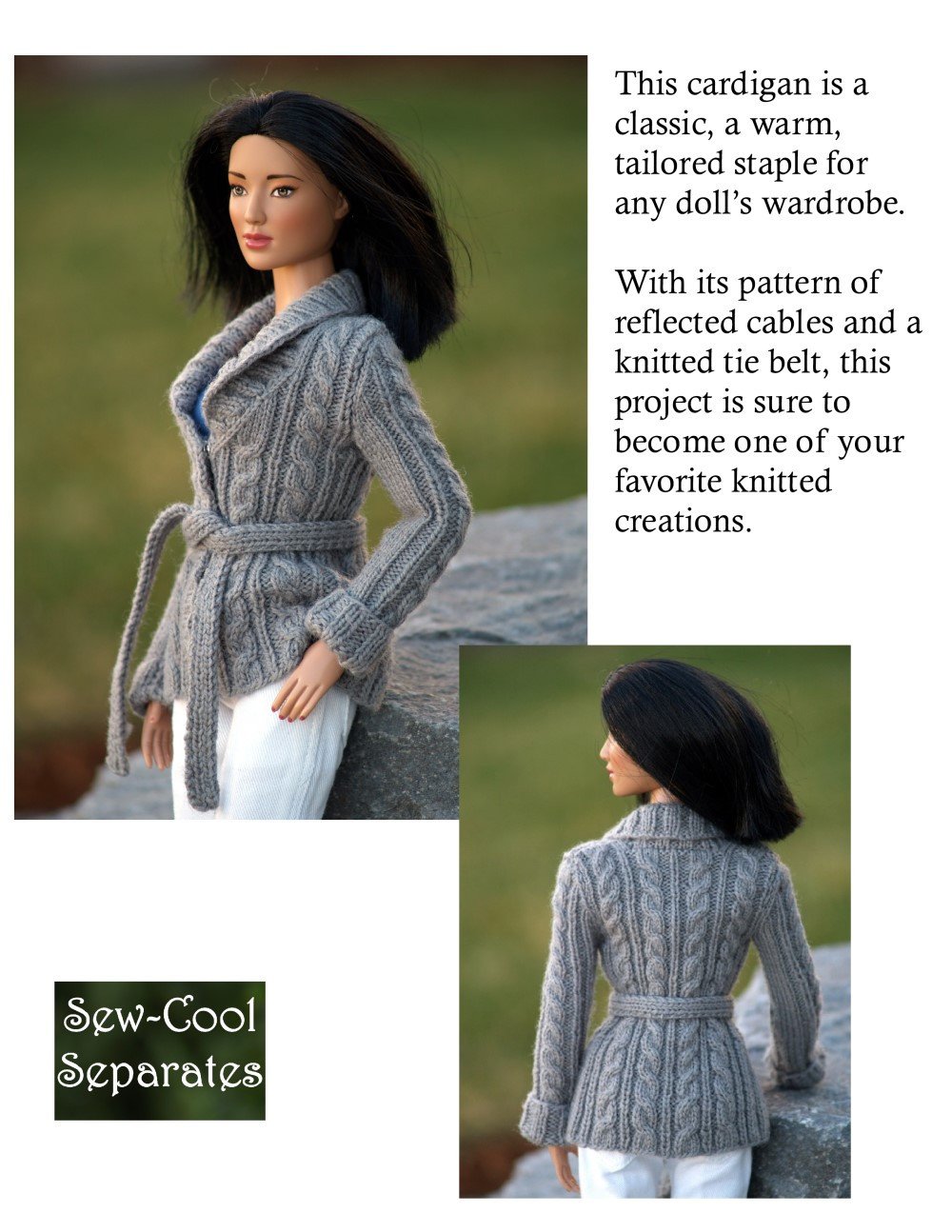 Sew Cool Separates Ellowyne Classy Cardigan Knitting Pattern for Ellowyne and Tyler Wentworth Dolls Pixie Faire