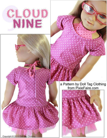 Doll Tag Clothing 18 Inch Modern Cloud Nine 18" Doll Clothes Pattern Pixie Faire