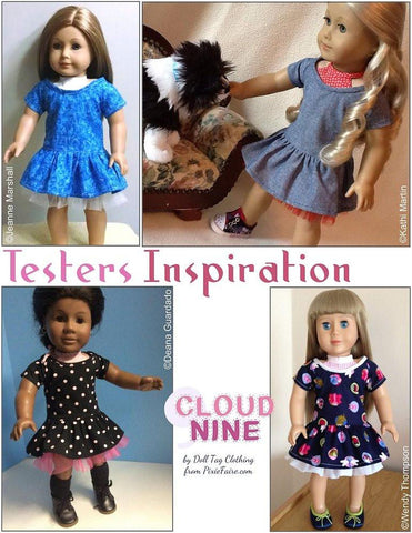 Doll Tag Clothing 18 Inch Modern Cloud Nine 18" Doll Clothes Pattern Pixie Faire