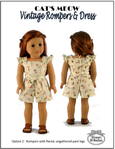 Forever 18 Inches 18 Inch Modern Cat's Meow Vintage Rompers, Dress & Playsuit Skirt Bundle 18" Doll Clothes Pixie Faire