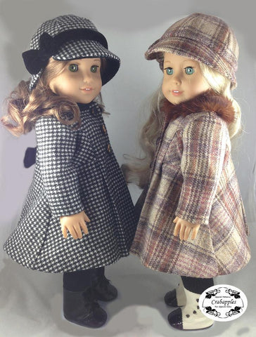 Crabapples 18 Inch Modern Classic Coat and Hat 18" Doll Clothes Pattern Pixie Faire