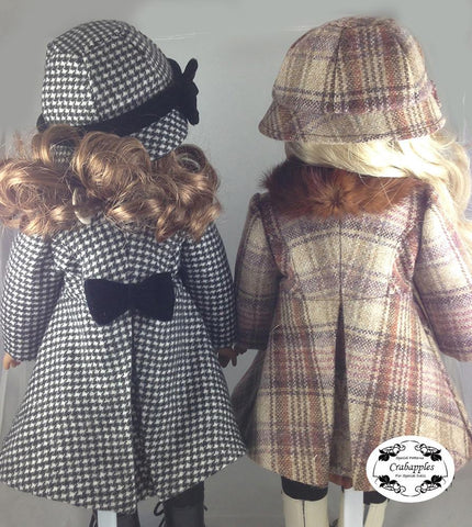 Crabapples 18 Inch Modern Classic Coat and Hat 18" Doll Clothes Pattern Pixie Faire